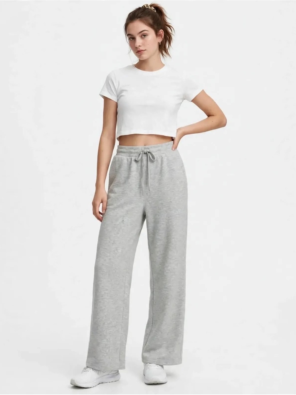 all in motion Light Gray Wide-Leg Drawstring Lounge Pants